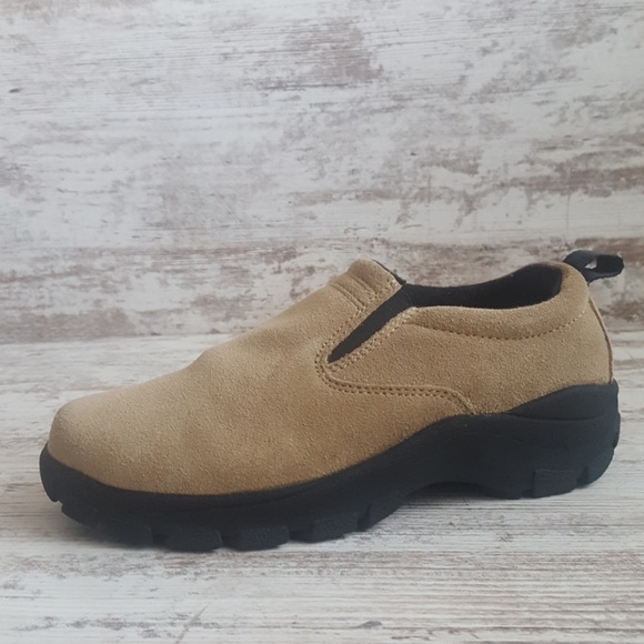 🟨NWOT Lands End Tan Suede Sport Loafer - Picture 1 of 8